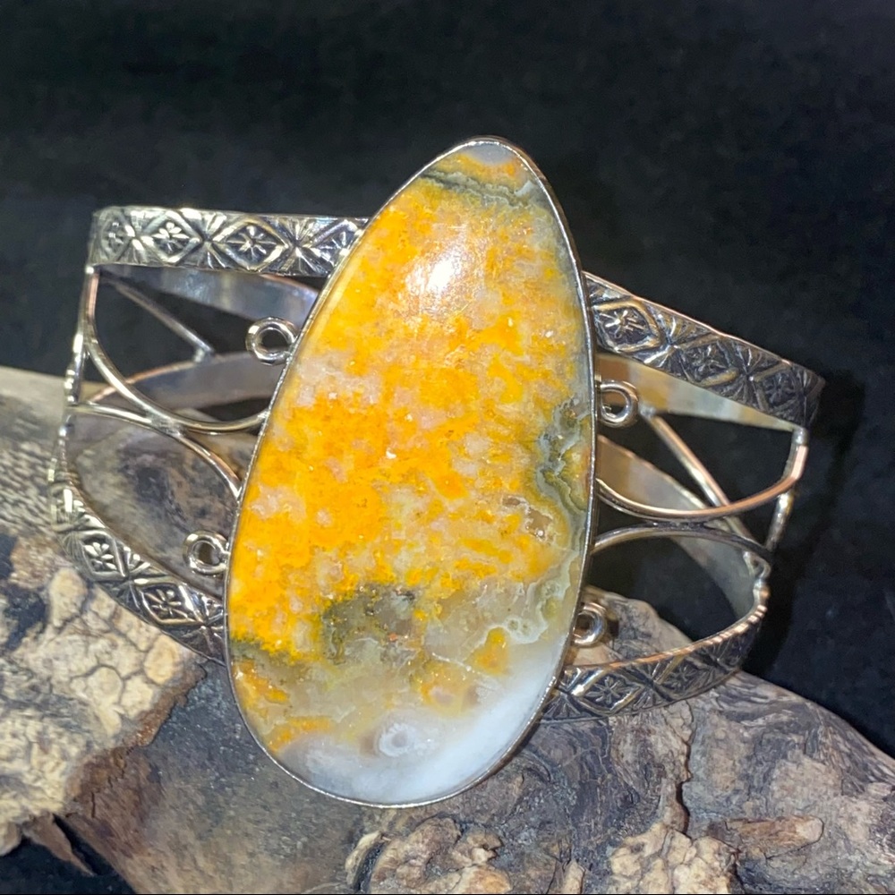 Bumble Bee Jasper statement Gemstone cuff